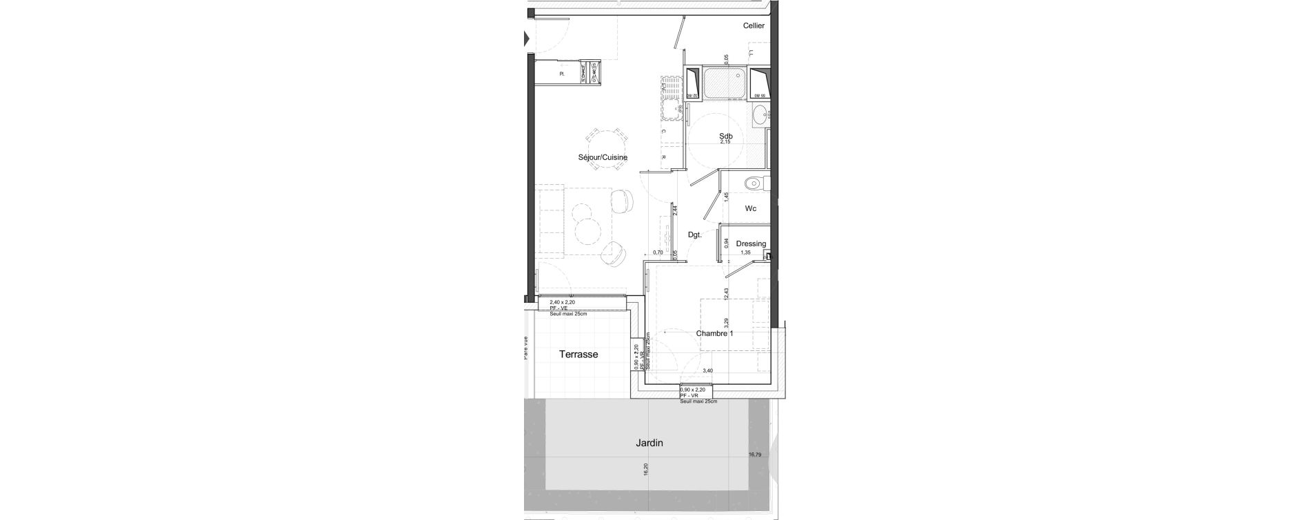 Appartement T2 de 53,60 m2 &agrave; Tours Giraudeau-tonnelle