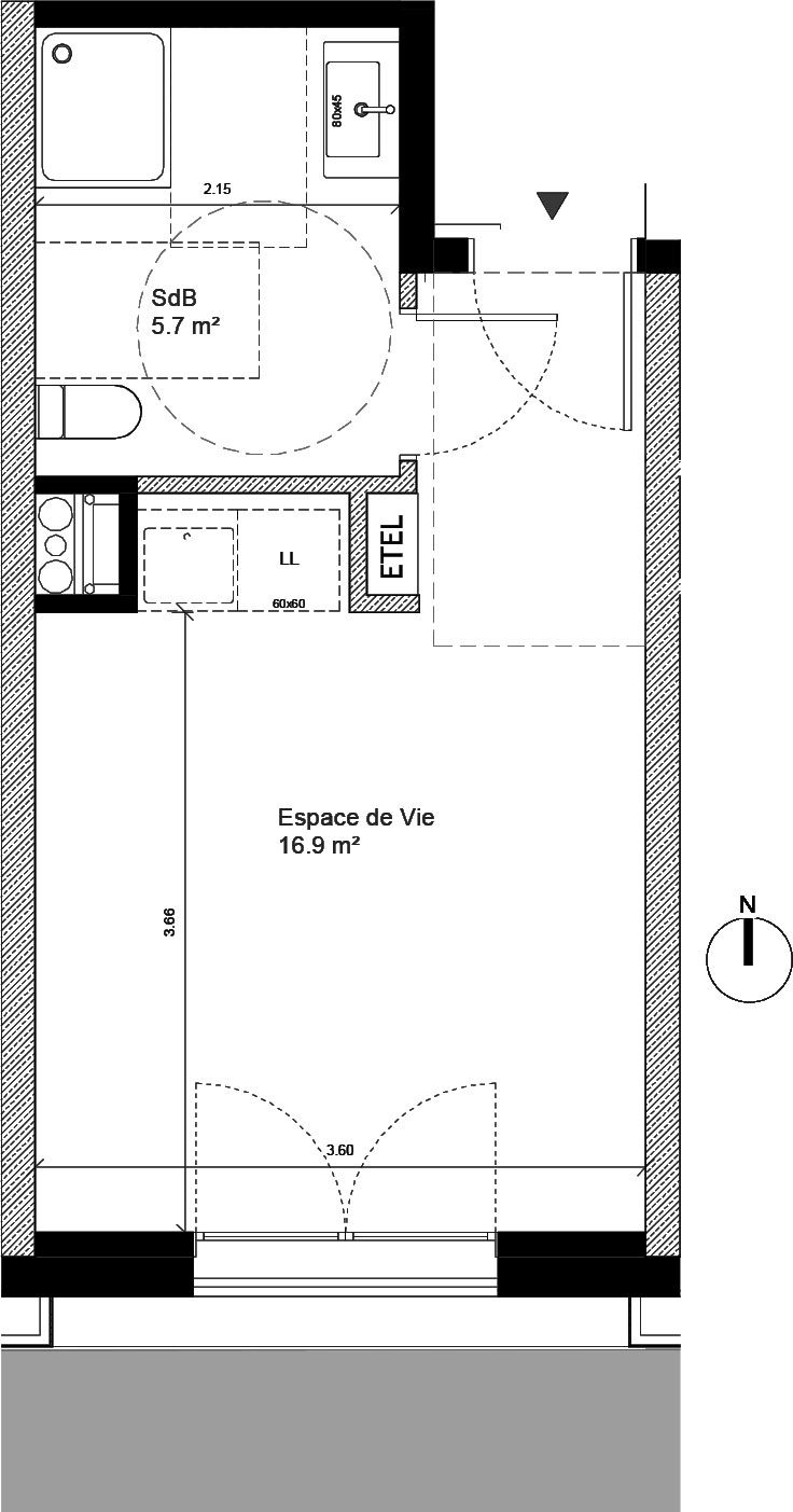 Appartement T1 De 22.60 M2 1er étage S Tempo - Bâtiment A Et B Tours ...