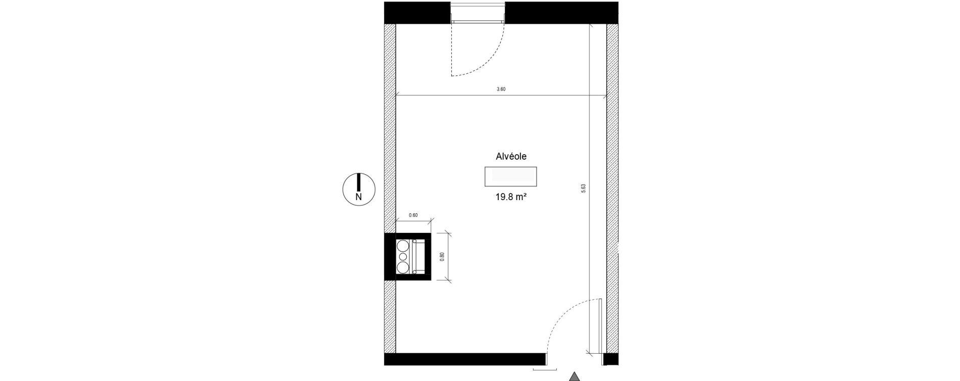 Appartement T2 de 40,36 m2 &agrave; Tours Monconseil