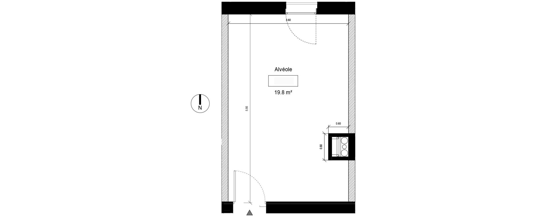 Appartement T2 de 39,15 m2 &agrave; Tours Monconseil