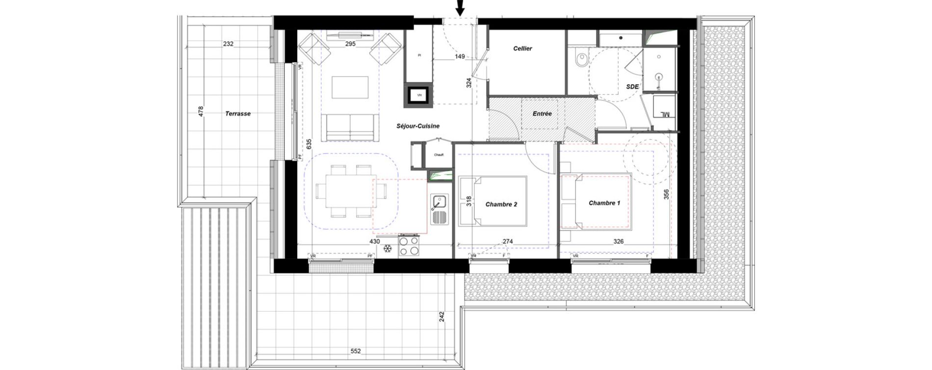 Appartement T3 de 63,72 m2 &agrave; Tours Douets milletiere