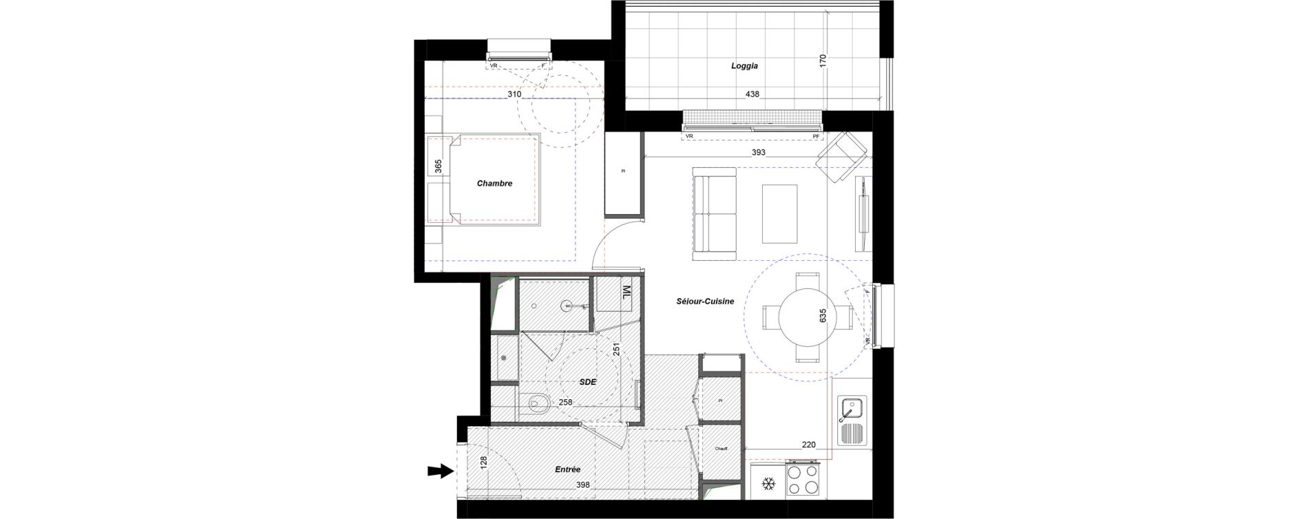 Appartement T2 de 46,68 m2 &agrave; Tours Douets milletiere