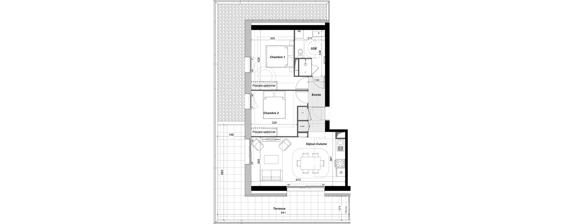 Appartement T3 de 62,06 m2 &agrave; Tours Douets milletiere