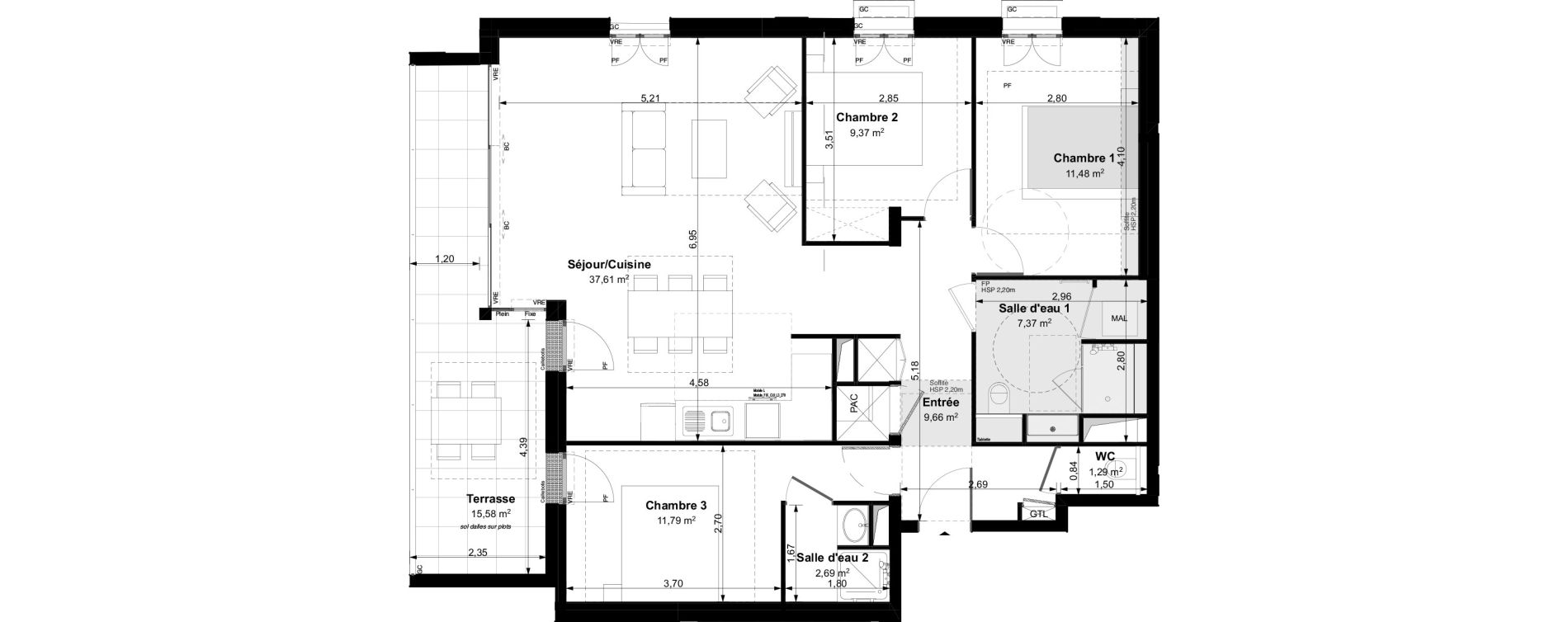Appartement T4 de 91,26 m2 &agrave; Vouvray Centre