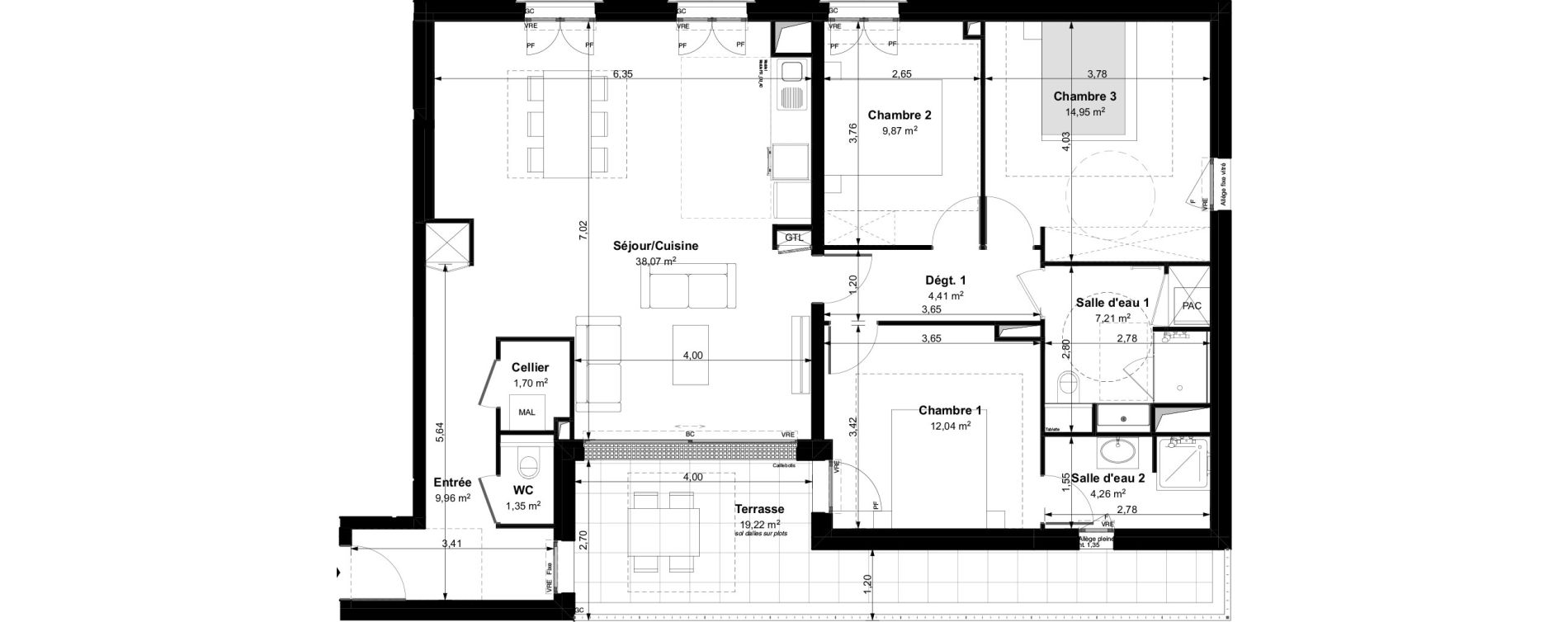 Appartement T4 de 103,42 m2 &agrave; Vouvray Centre