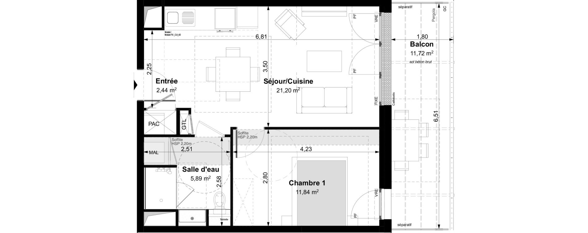 Appartement T2 de 41,37 m2 &agrave; Vouvray Centre