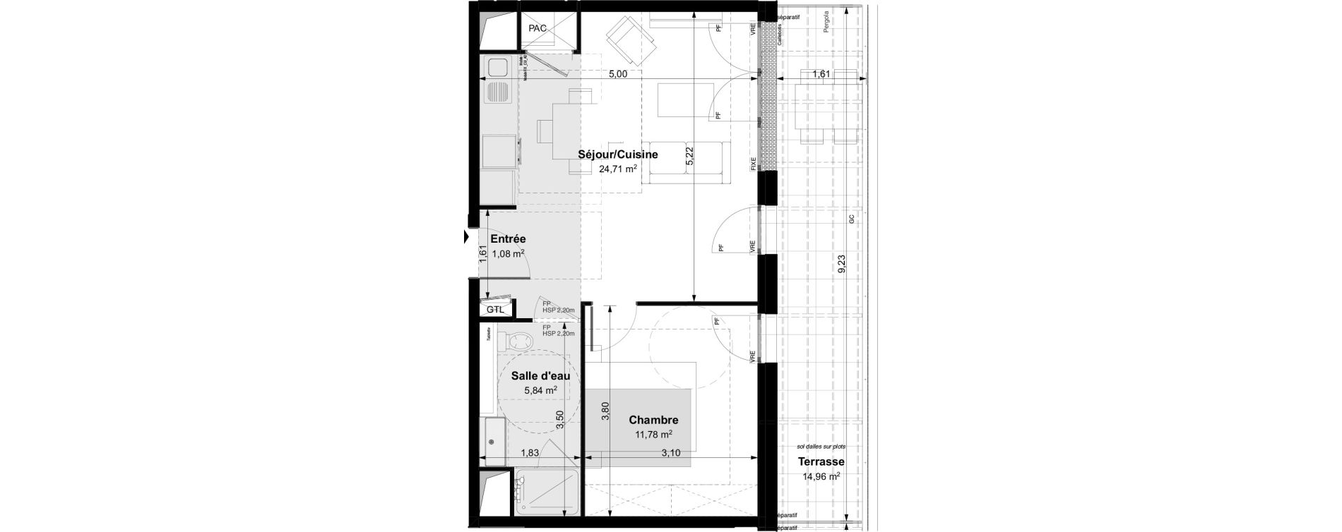 Appartement T2 de 45,44 m2 &agrave; Vouvray Centre
