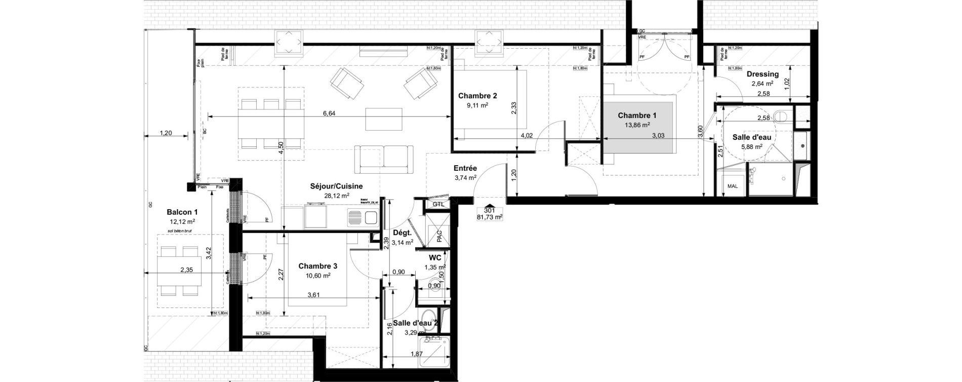 Appartement T4 de 81,73 m2 &agrave; Vouvray Centre
