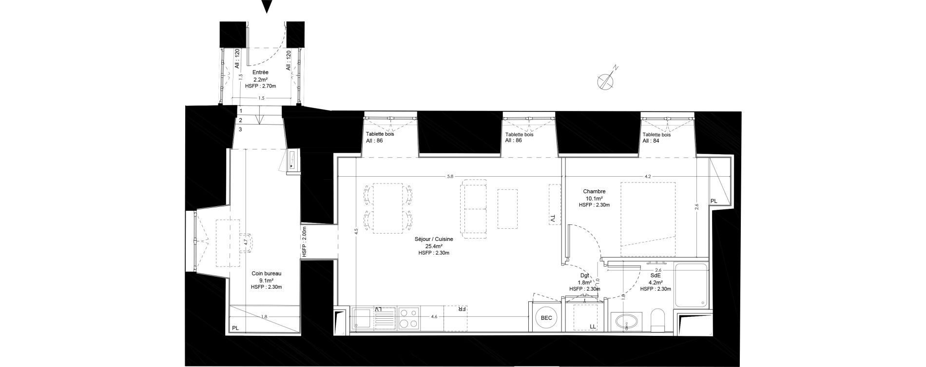 Appartement T2 de 52,80 m2 &agrave; Blois Centre ville