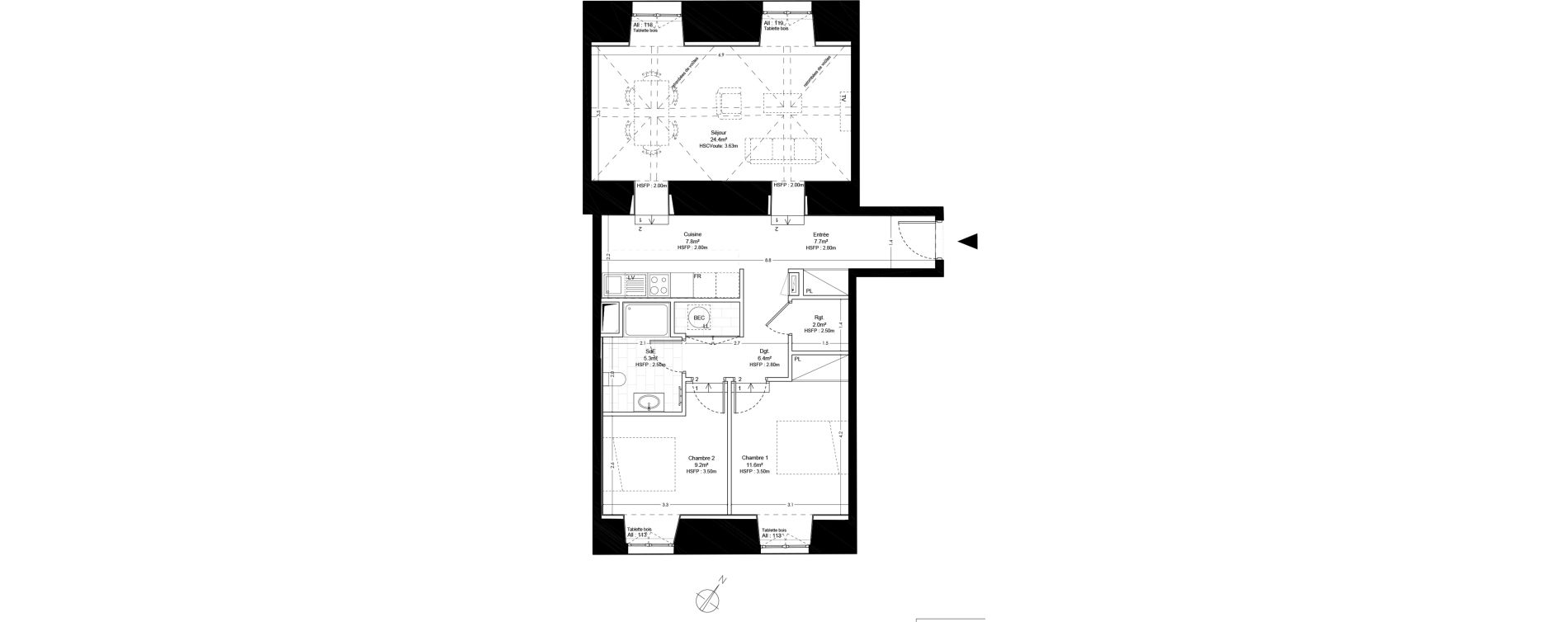 Appartement T3 de 75,80 m2 &agrave; Blois Centre ville