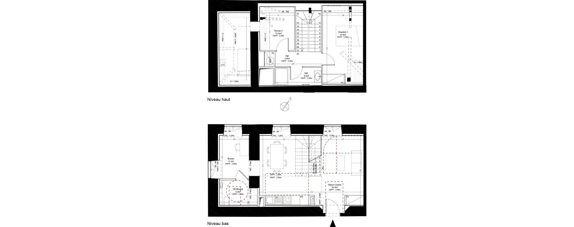 Duplex T2 bis de 75,90 m2 &agrave; Blois Centre ville