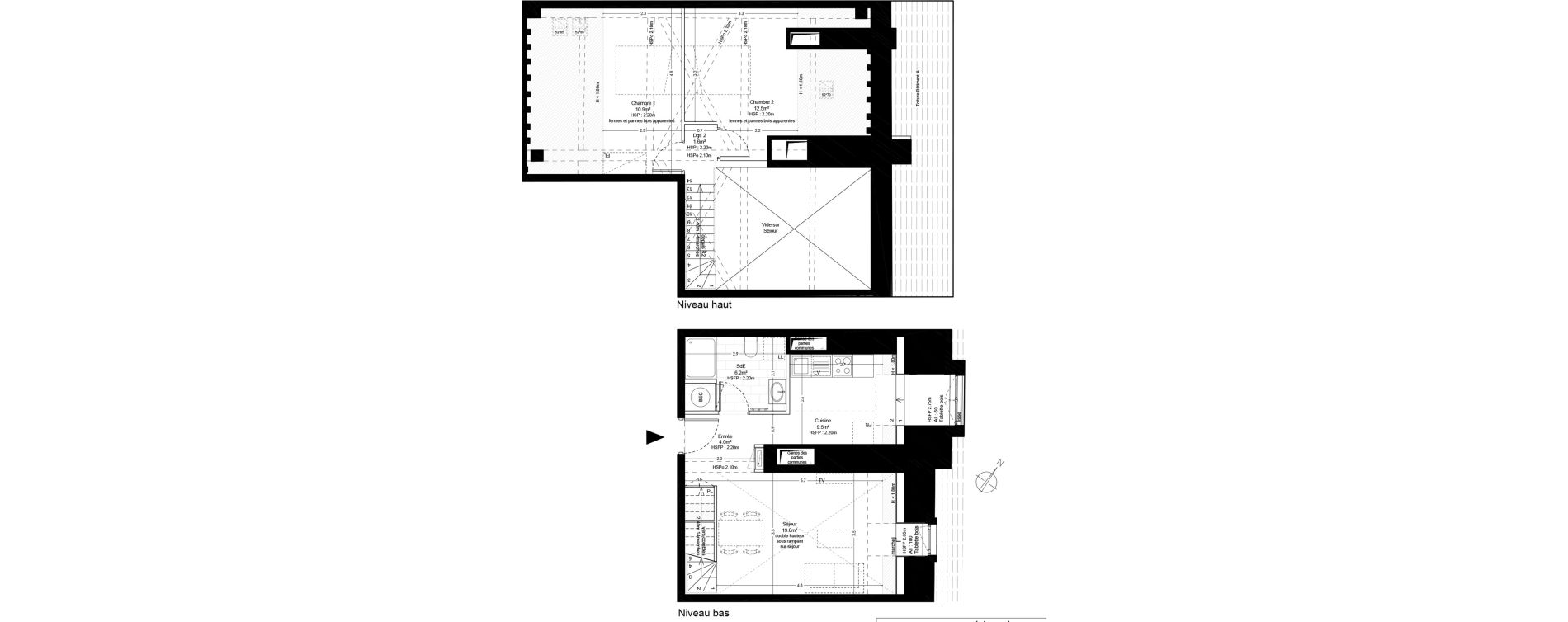 Duplex T3 de 57,30 m2 &agrave; Blois Centre ville