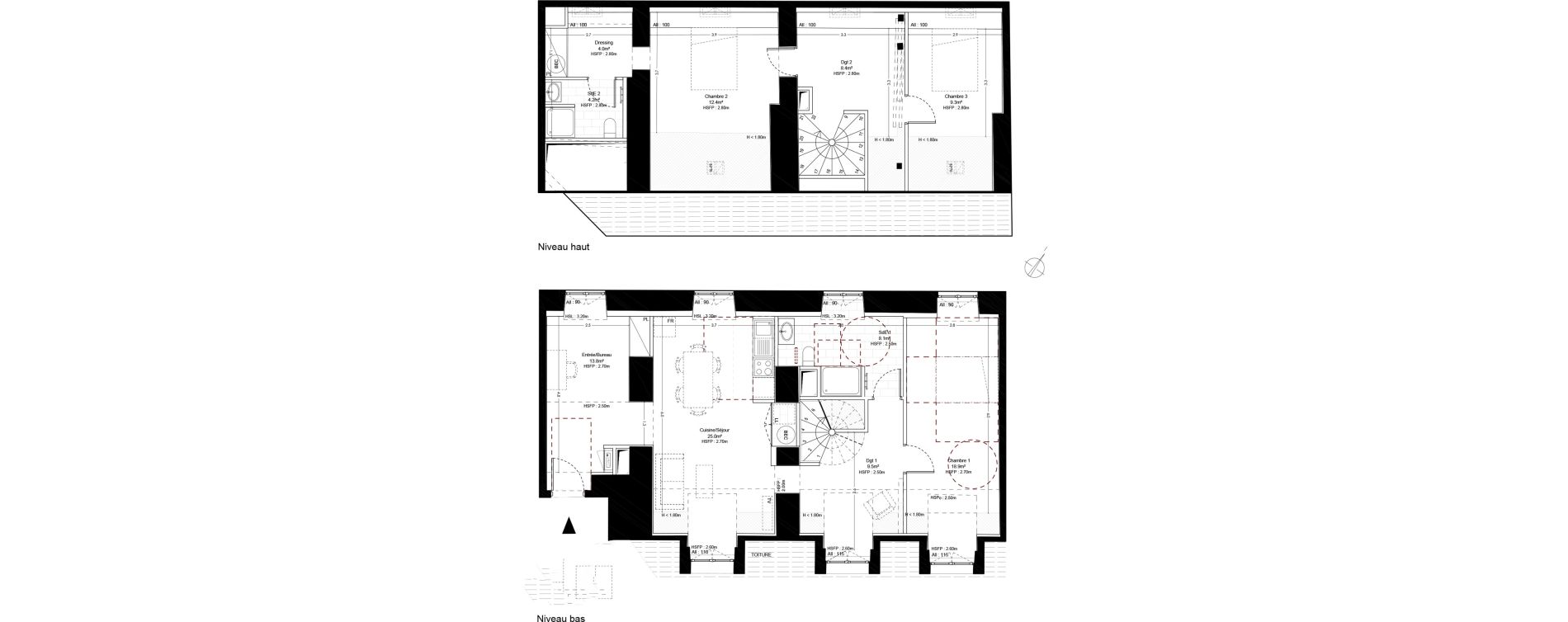 Duplex T4 de 113,60 m2 &agrave; Blois Centre ville