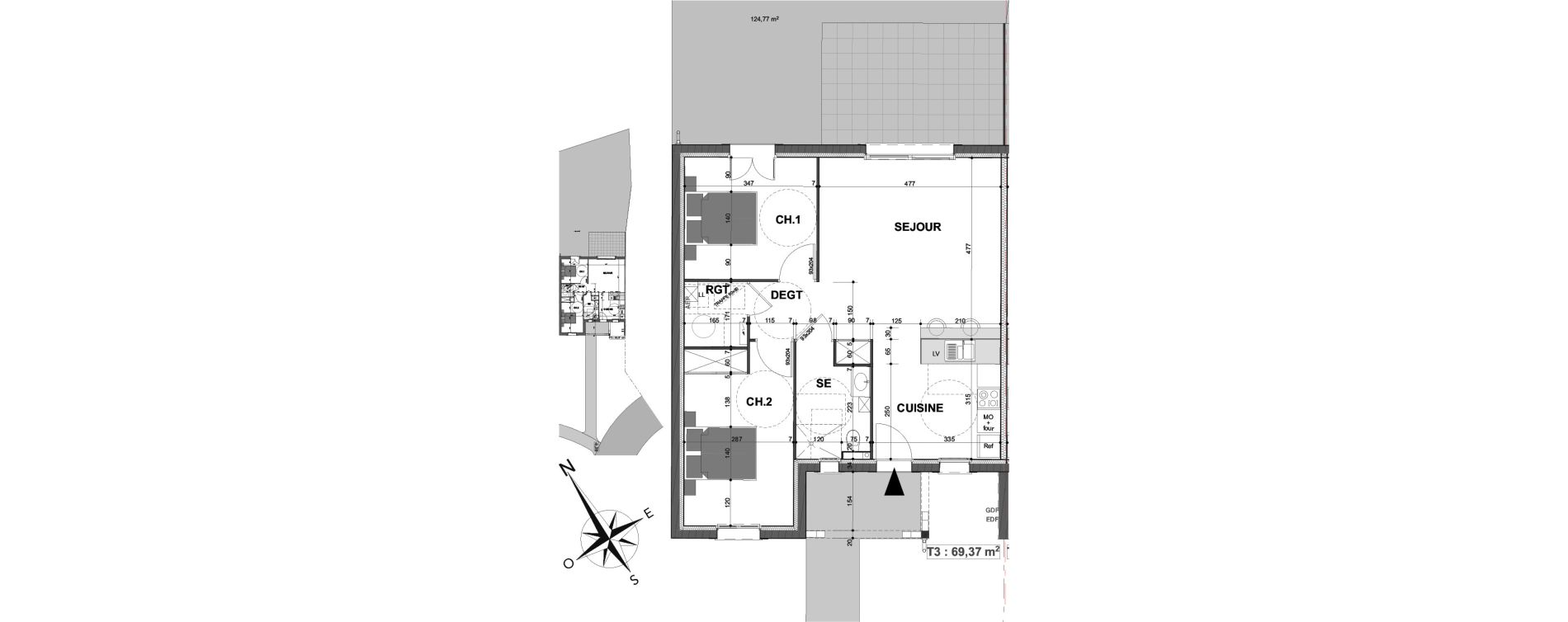 Maison T3 meubl&eacute;e de 69,37 m2 &agrave; Contres Le controis-en-sologne