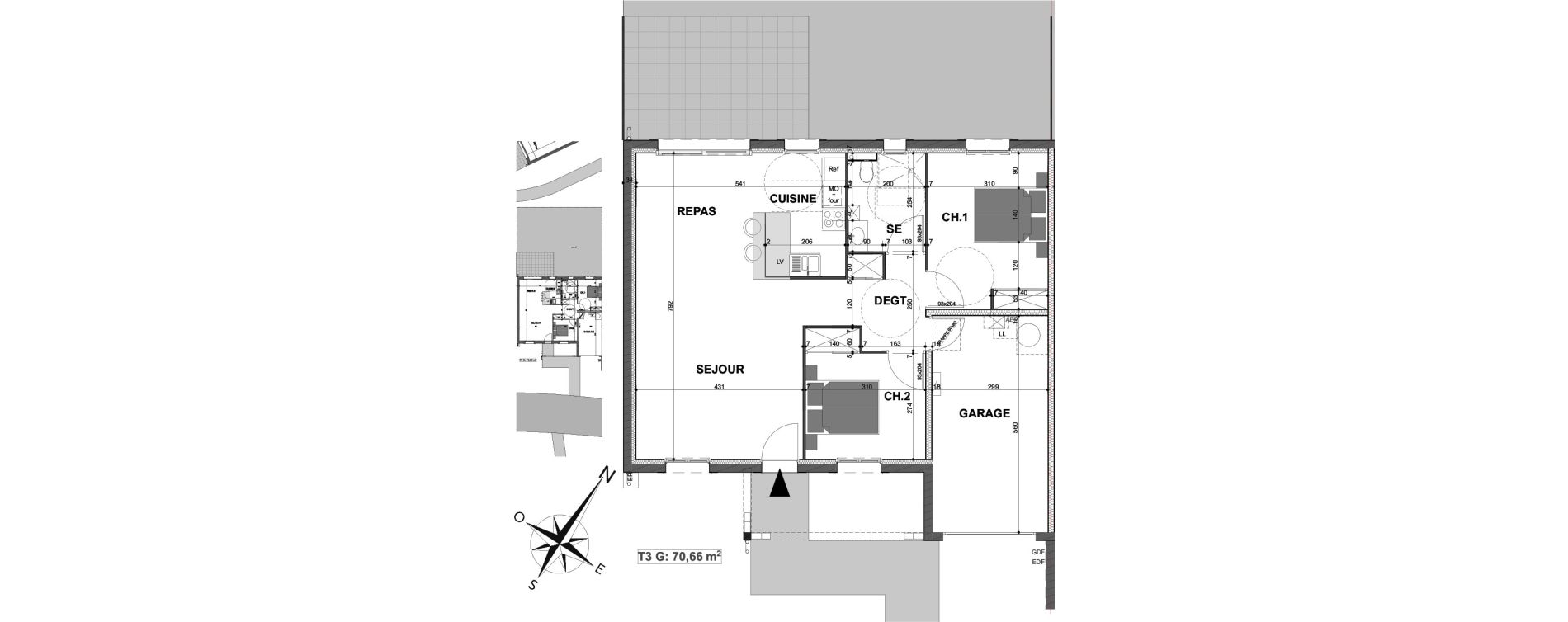 Maison T3 meubl&eacute;e de 70,66 m2 &agrave; Contres Le controis-en-sologne