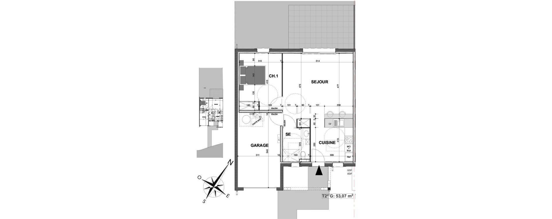 Maison T2 meubl&eacute;e de 53,07 m2 &agrave; Contres Le controis-en-sologne