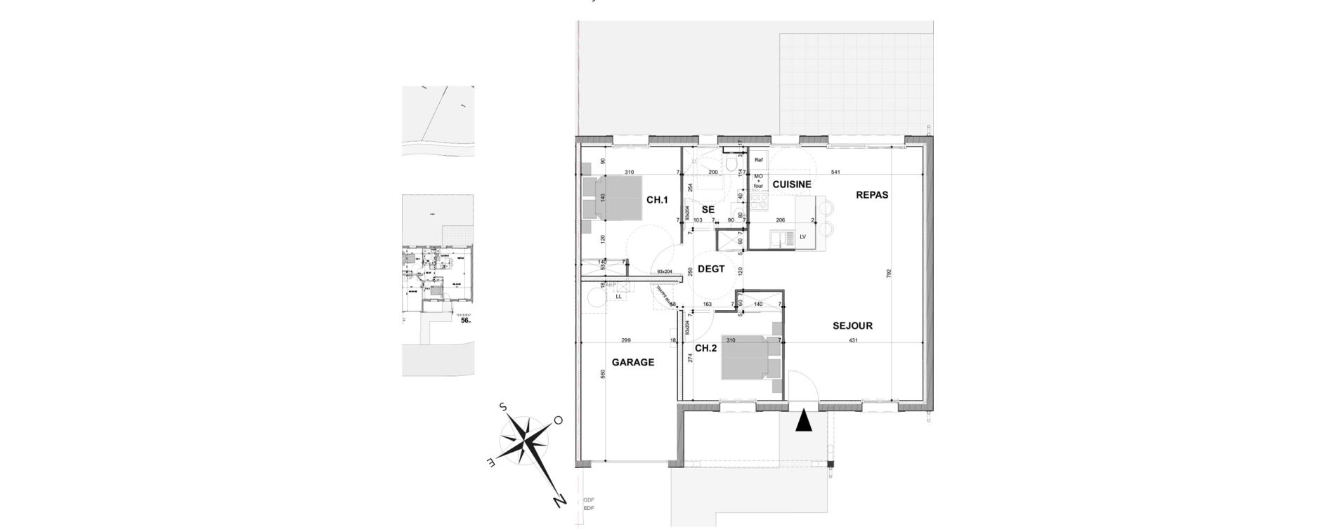 Maison T3 meubl&eacute;e de 70,66 m2 &agrave; Contres Le controis-en-sologne