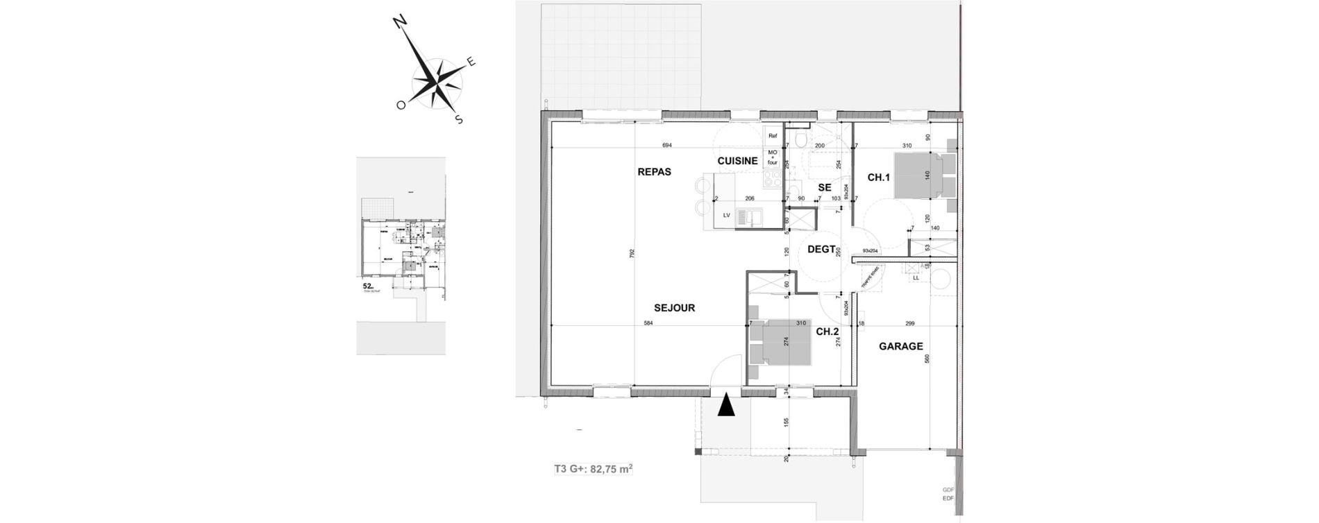 Maison T3 meubl&eacute;e de 82,75 m2 &agrave; Contres Le controis-en-sologne