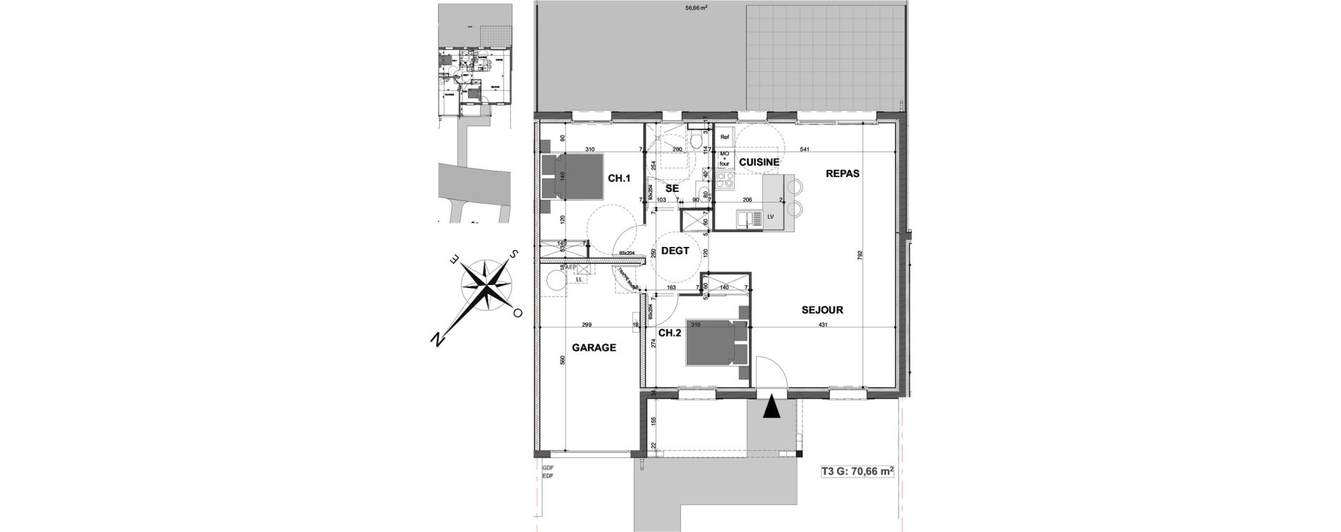 Maison T3 de 70,66 m2 &agrave; Contres Le controis-en-sologne