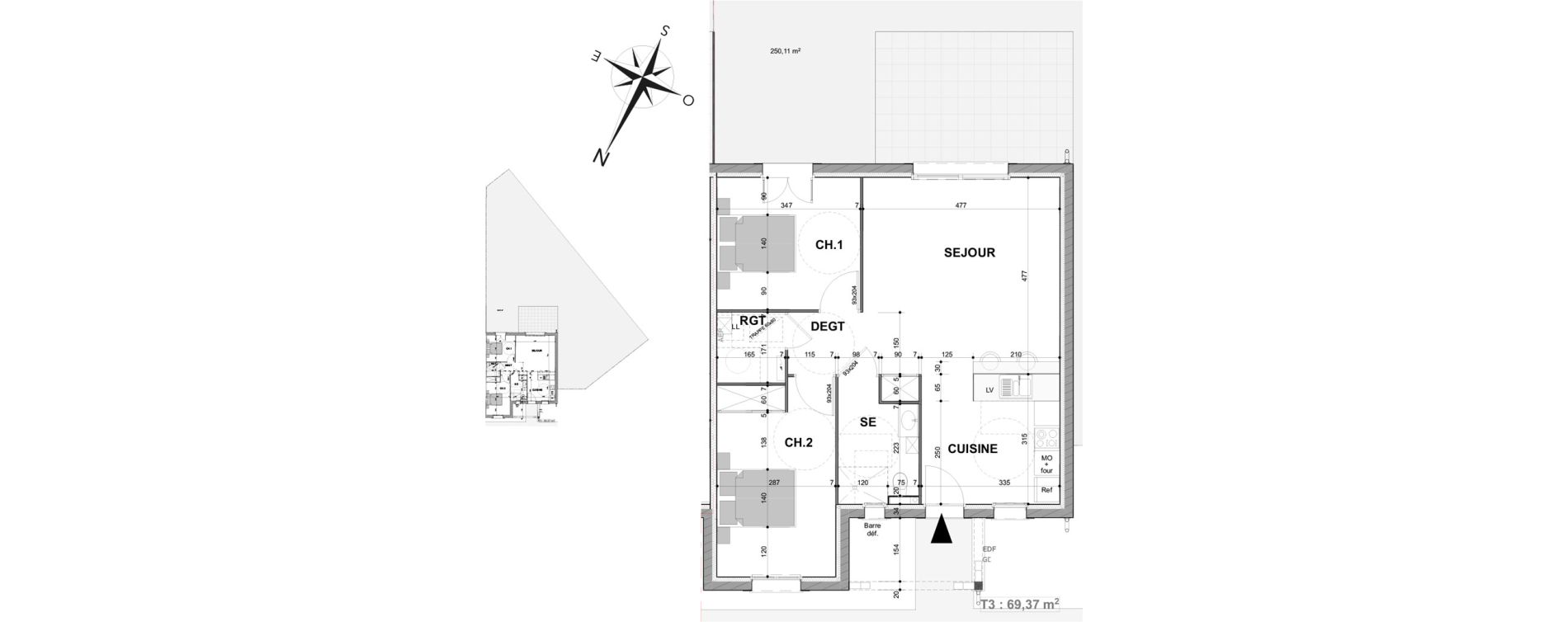 Maison T3 meubl&eacute;e de 69,37 m2 &agrave; Contres Le controis-en-sologne