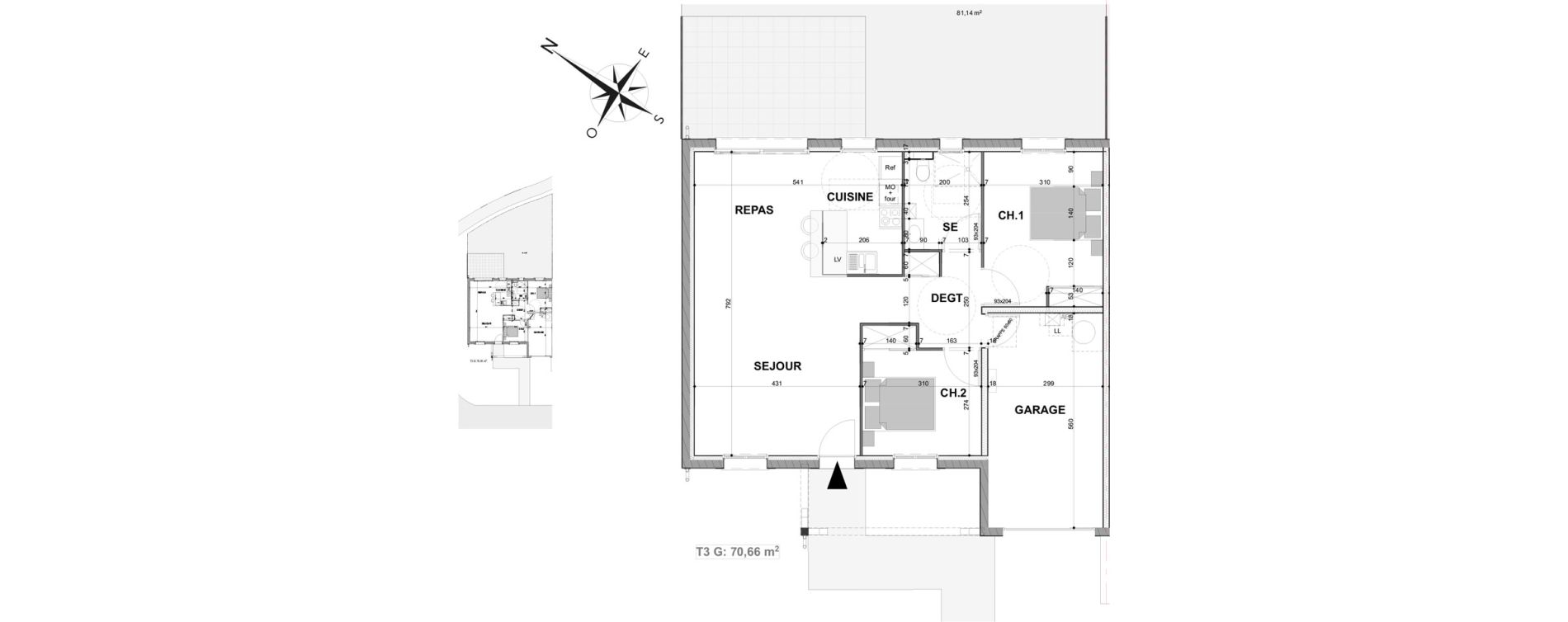 Maison T3 meubl&eacute;e de 70,66 m2 &agrave; Contres Le controis-en-sologne