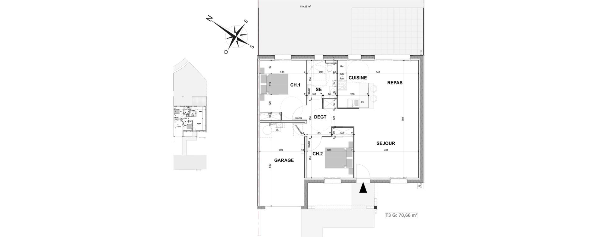 Maison T3 de 70,66 m2 &agrave; Contres Le controis-en-sologne