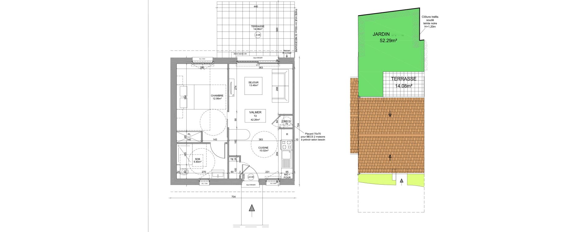 Maison T2 meubl&eacute;e de 42,26 m2 &agrave; Saint-Denis-Sur-Loire Centre