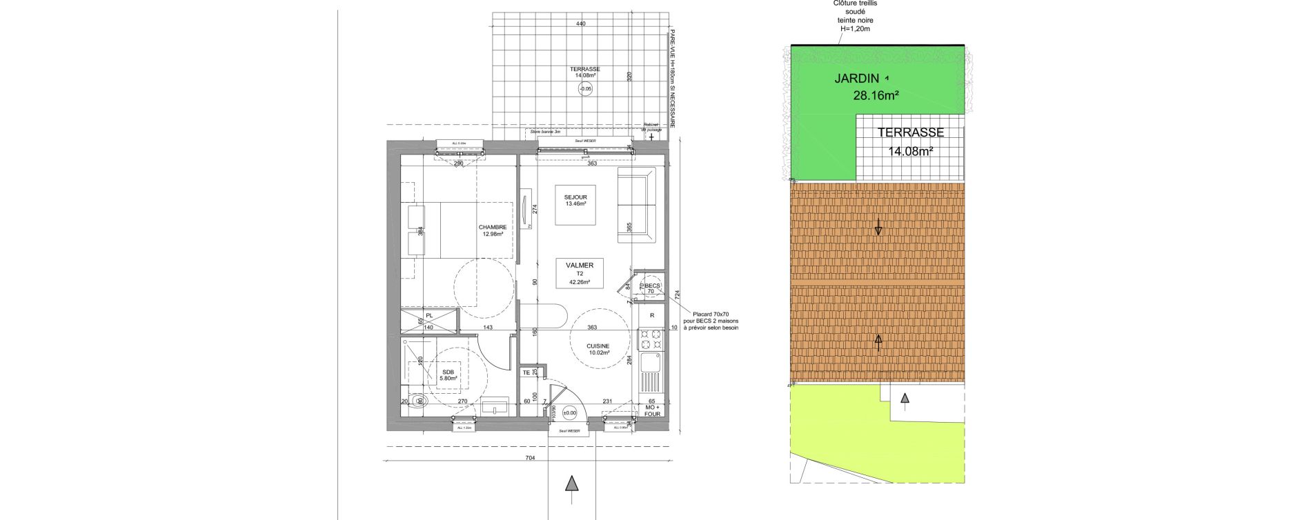 Maison T2 meubl&eacute;e de 42,26 m2 &agrave; Saint-Denis-Sur-Loire Centre