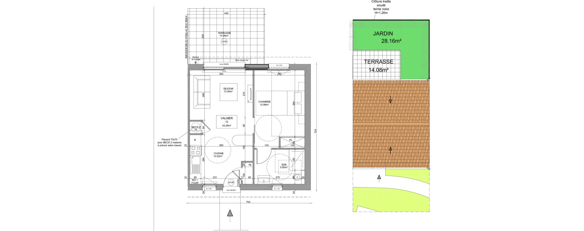 Maison T2 meubl&eacute;e de 42,26 m2 &agrave; Saint-Denis-Sur-Loire Centre