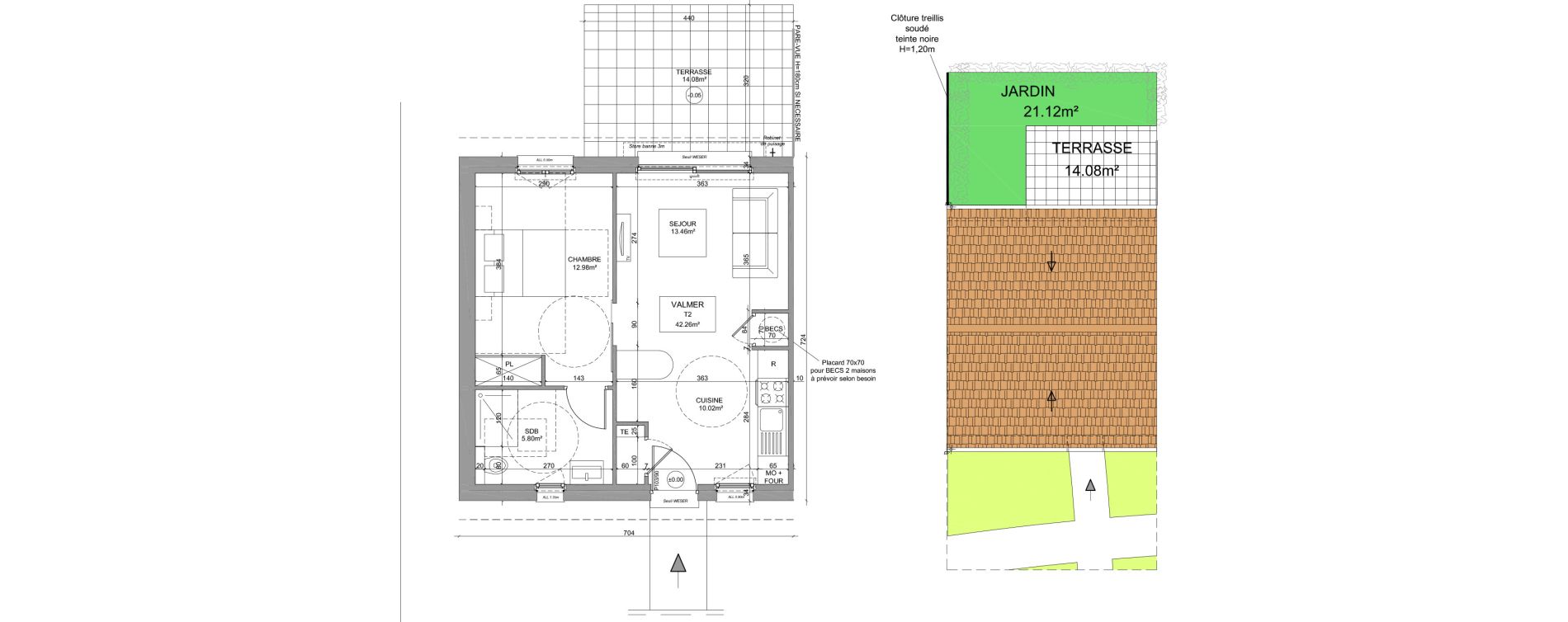 Maison T2 meubl&eacute;e de 42,26 m2 &agrave; Saint-Denis-Sur-Loire Centre