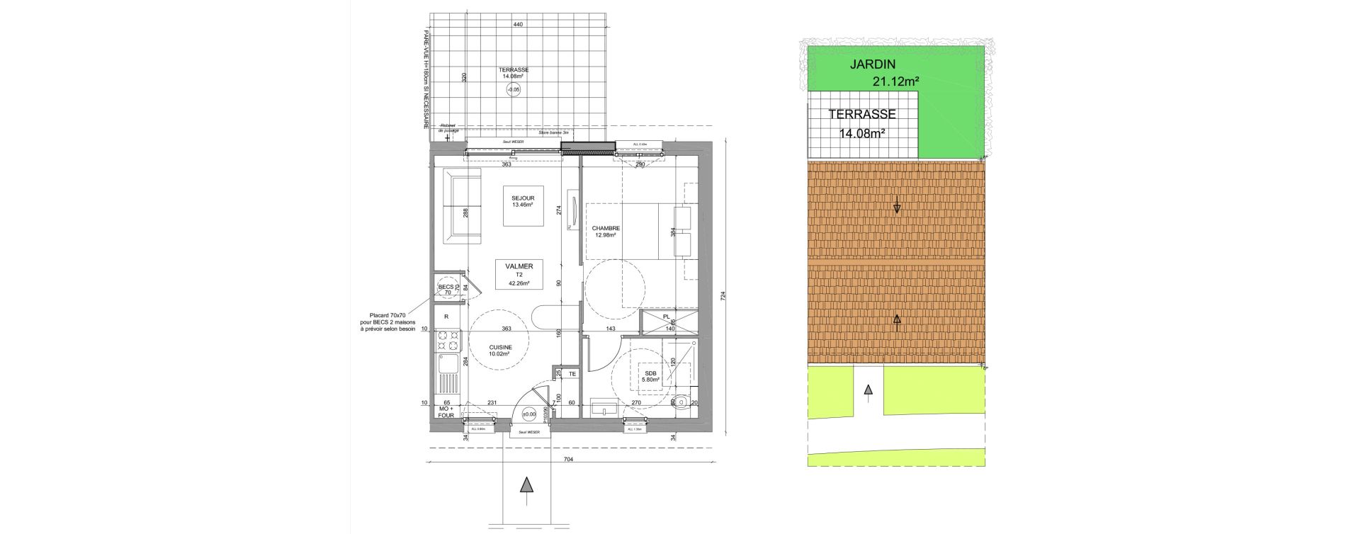 Maison T2 meubl&eacute;e de 42,26 m2 &agrave; Saint-Denis-Sur-Loire Centre