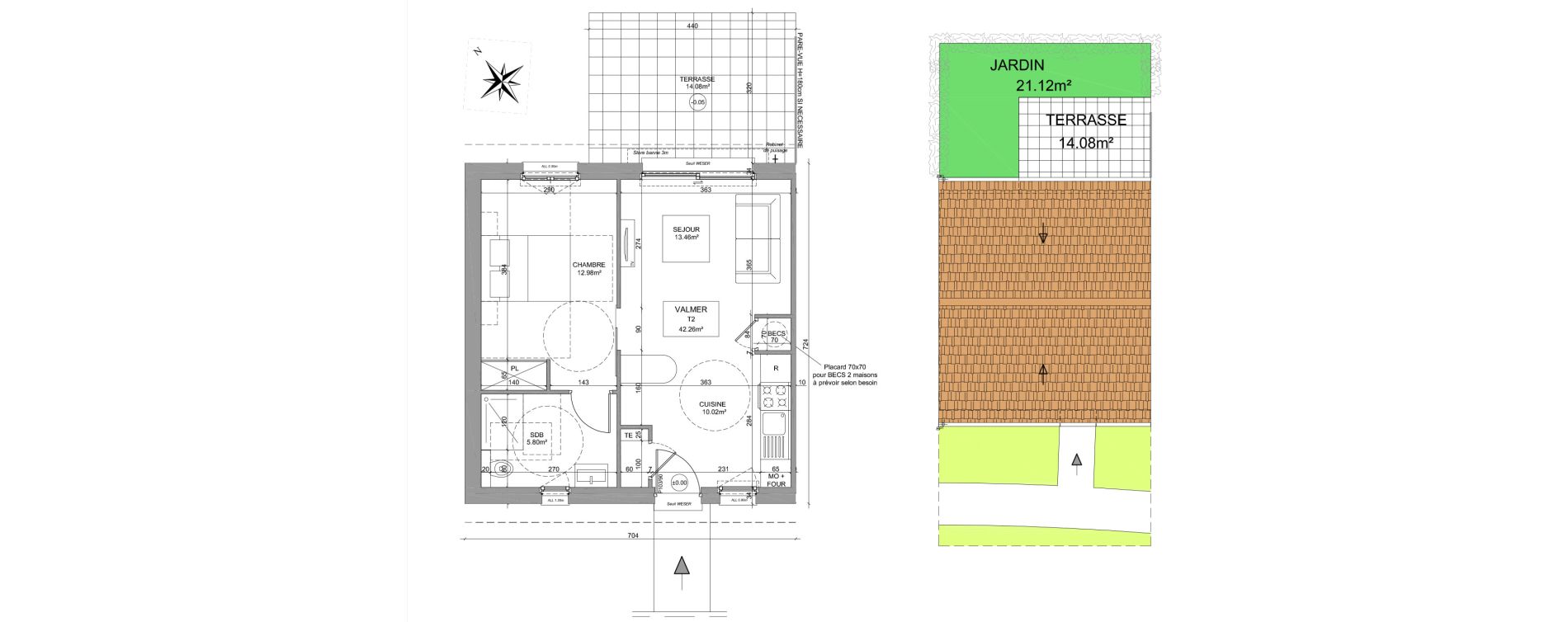 Maison T2 meubl&eacute;e de 42,26 m2 &agrave; Saint-Denis-Sur-Loire Centre