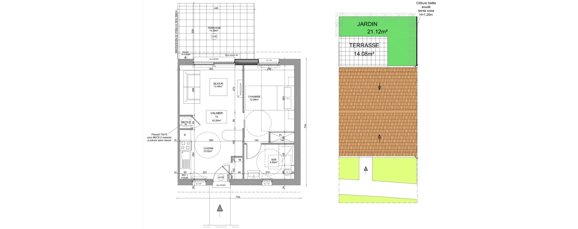 Maison T2 meubl&eacute;e de 42,26 m2 &agrave; Saint-Denis-Sur-Loire Centre