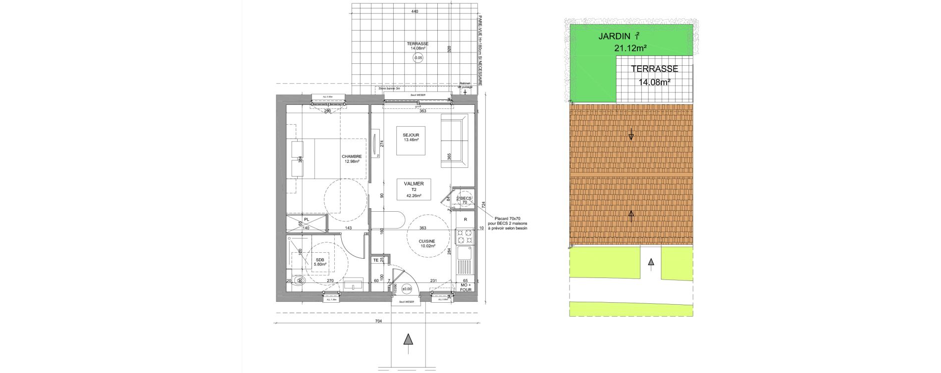 Maison T2 meubl&eacute;e de 42,26 m2 &agrave; Saint-Denis-Sur-Loire Centre