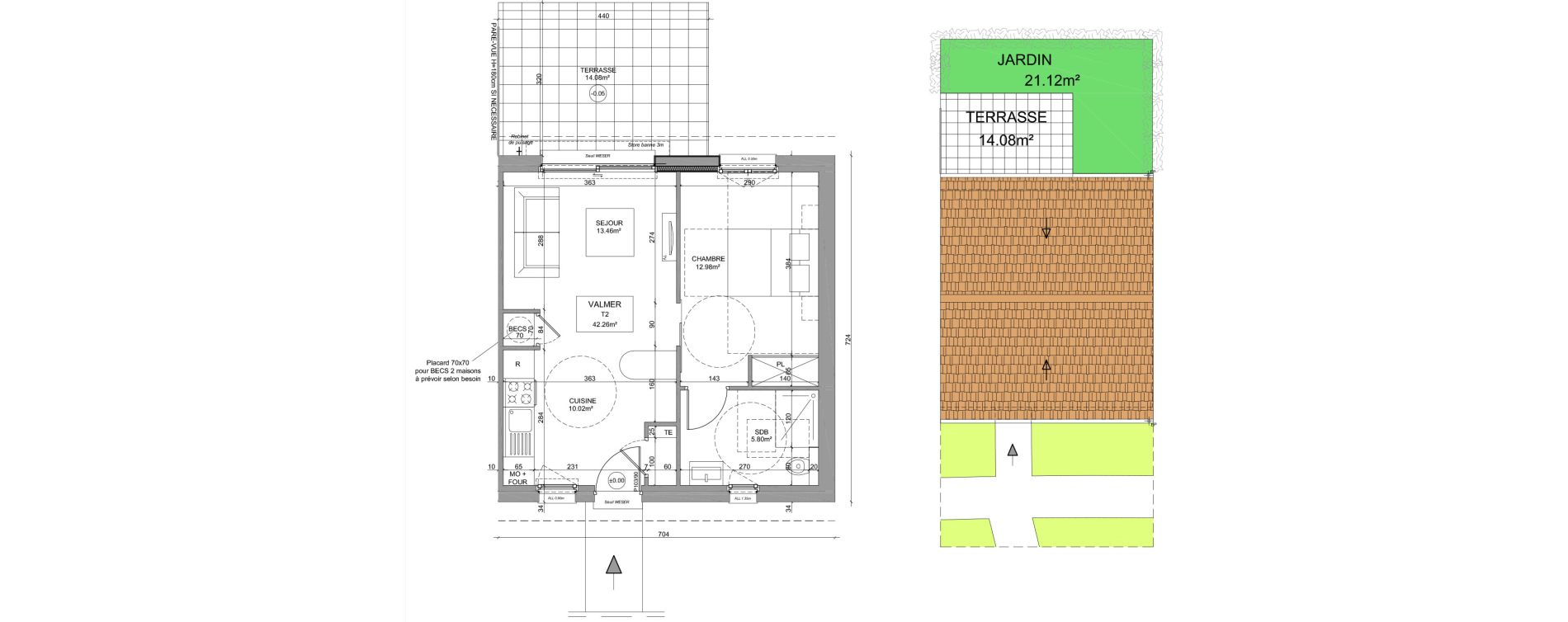 Maison T2 meubl&eacute;e de 42,26 m2 &agrave; Saint-Denis-Sur-Loire Centre