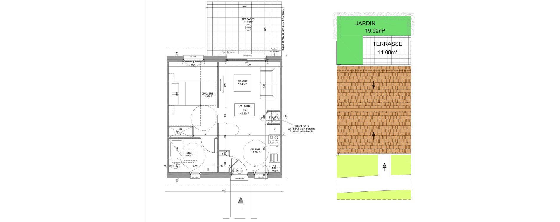 Maison T2 meubl&eacute;e de 42,26 m2 &agrave; Saint-Denis-Sur-Loire Centre