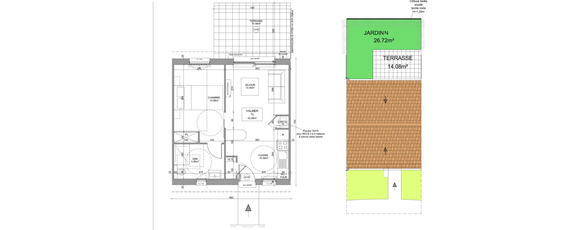 Maison T2 meubl&eacute;e de 42,26 m2 &agrave; Saint-Denis-Sur-Loire Centre