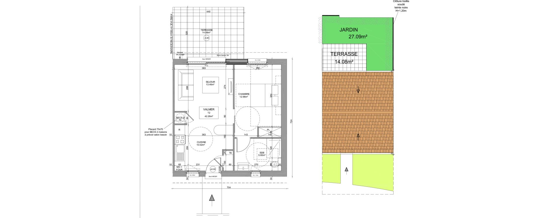 Maison T2 meubl&eacute;e de 42,26 m2 &agrave; Saint-Denis-Sur-Loire Centre