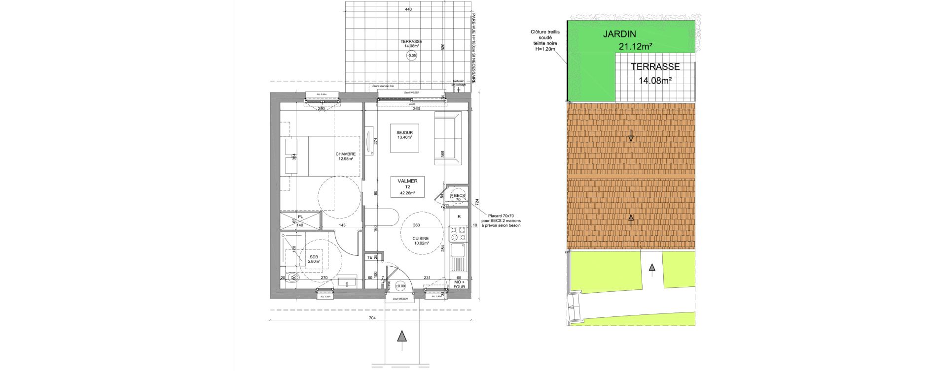 Maison T2 meubl&eacute;e de 42,26 m2 &agrave; Saint-Denis-Sur-Loire Centre