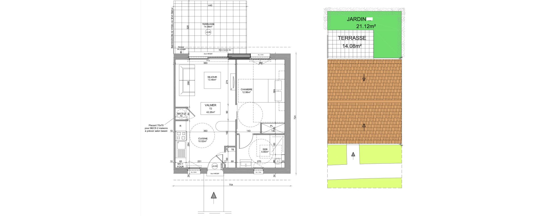 Maison T2 meubl&eacute;e de 42,26 m2 &agrave; Saint-Denis-Sur-Loire Centre