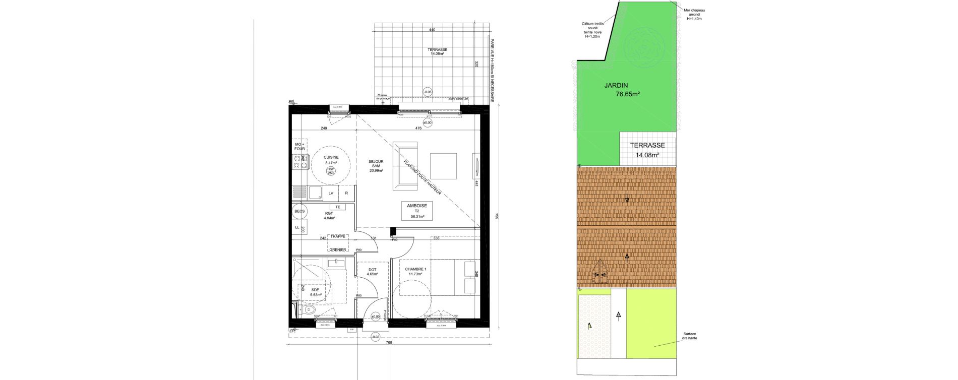 Maison T2 meubl&eacute;e de 56,31 m2 &agrave; Saint-Denis-Sur-Loire Centre