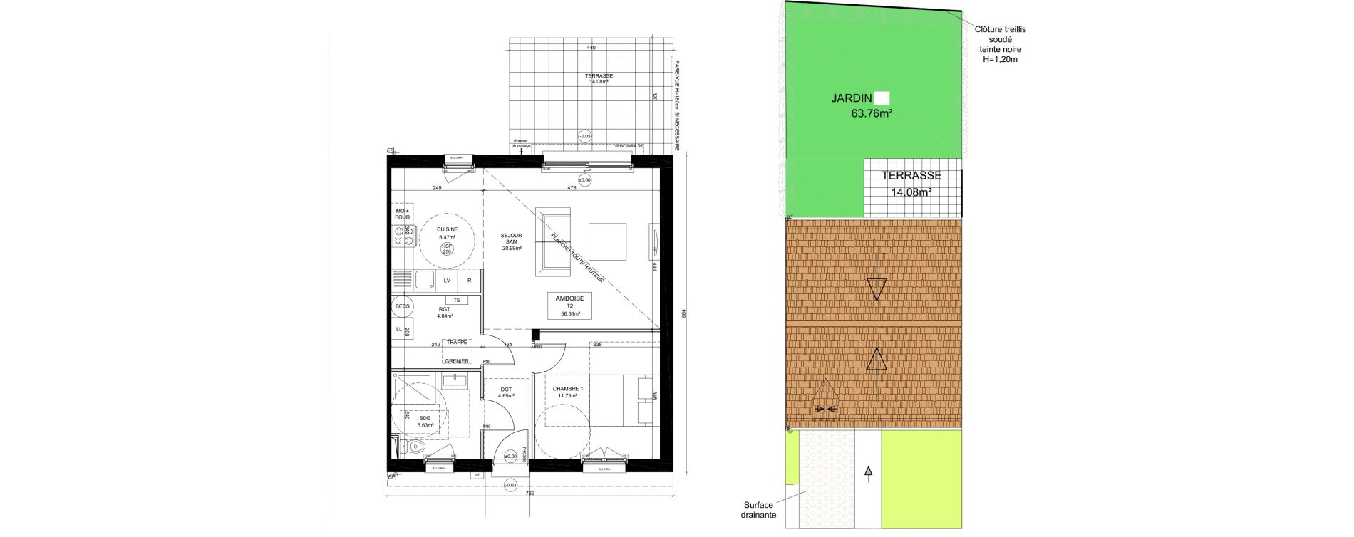 Maison T2 meubl&eacute;e de 56,31 m2 &agrave; Saint-Denis-Sur-Loire Centre