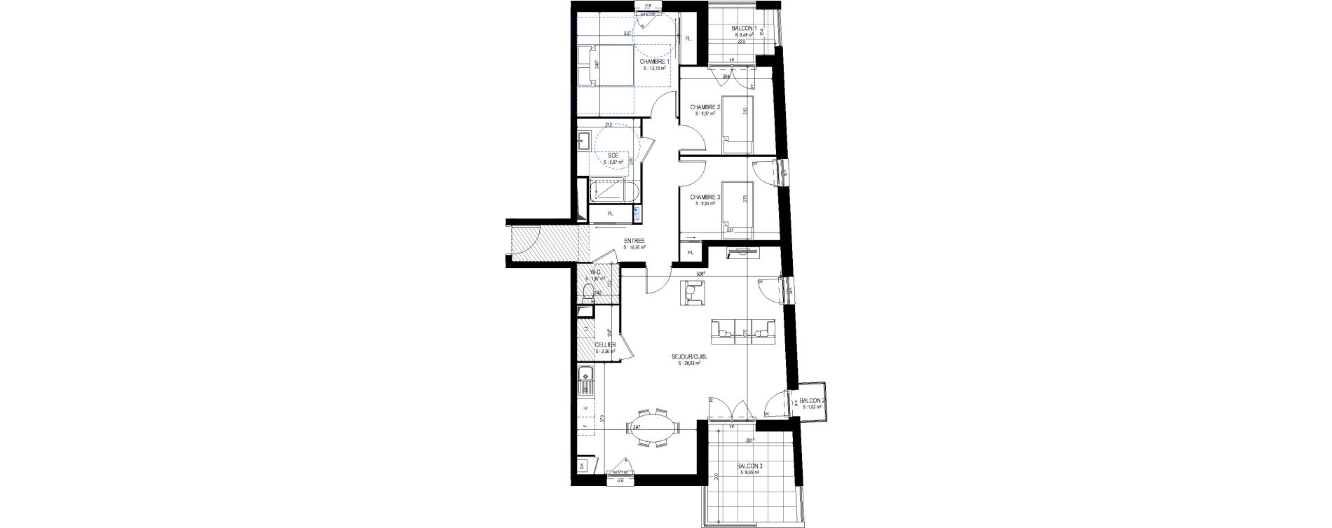 Appartement T4 de 92,27 m2 &agrave; Vend&ocirc;me Centre