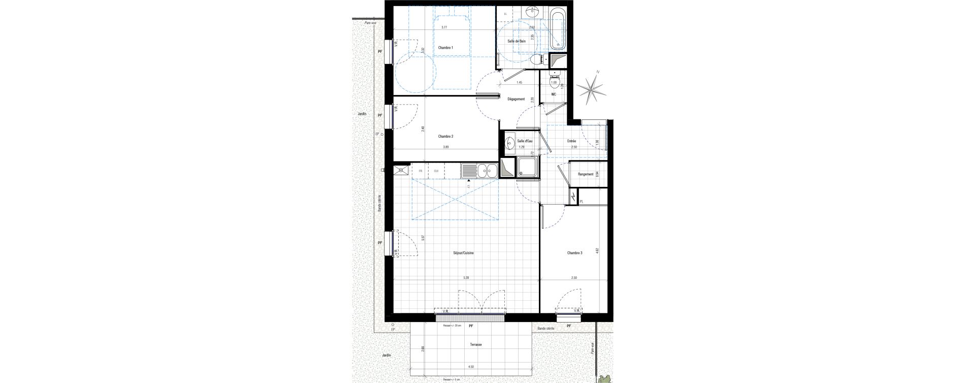 Appartement T4 de 80,67 m2 &agrave; Ch&eacute;cy Centre