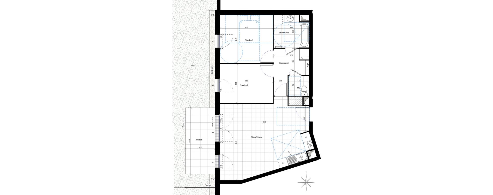 Appartement T3 de 62,17 m2 &agrave; Ch&eacute;cy Centre