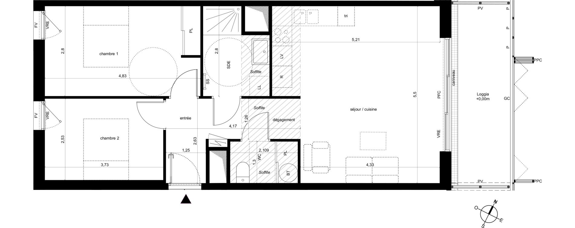 Appartement T3 de 63,79 m2 &agrave; Fleury-Les-Aubrais Centre
