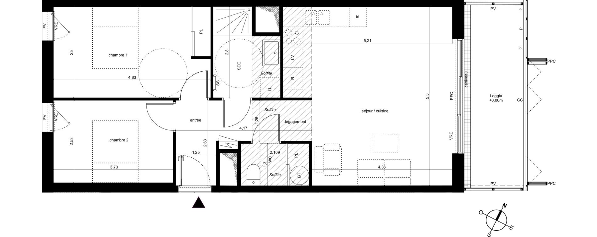 Appartement T3 de 63,79 m2 &agrave; Fleury-Les-Aubrais Centre