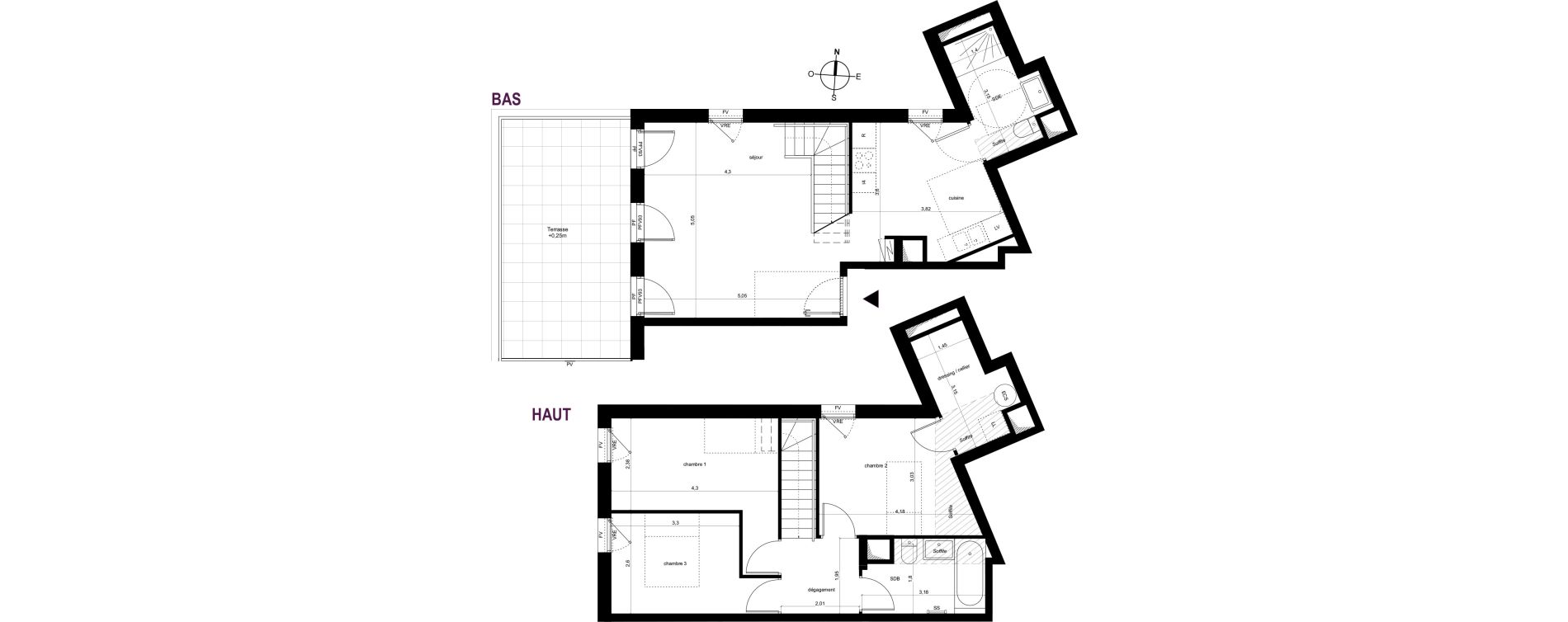 Appartement T4 de 88,04 m2 &agrave; Fleury-Les-Aubrais Centre