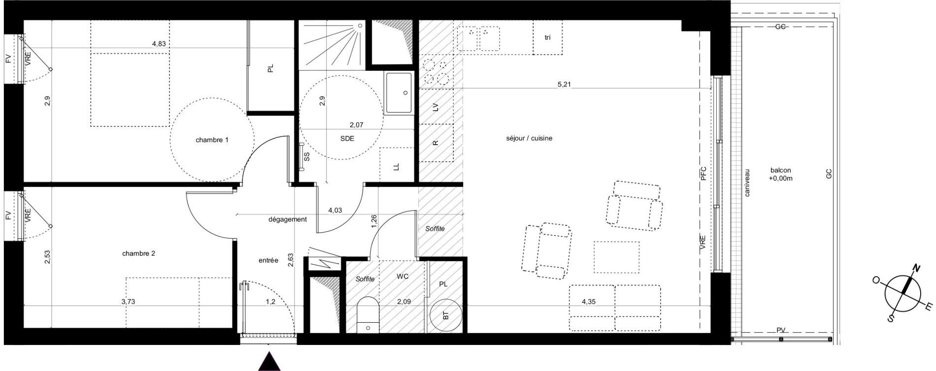 Appartement T3 de 64,93 m2 &agrave; Fleury-Les-Aubrais Centre