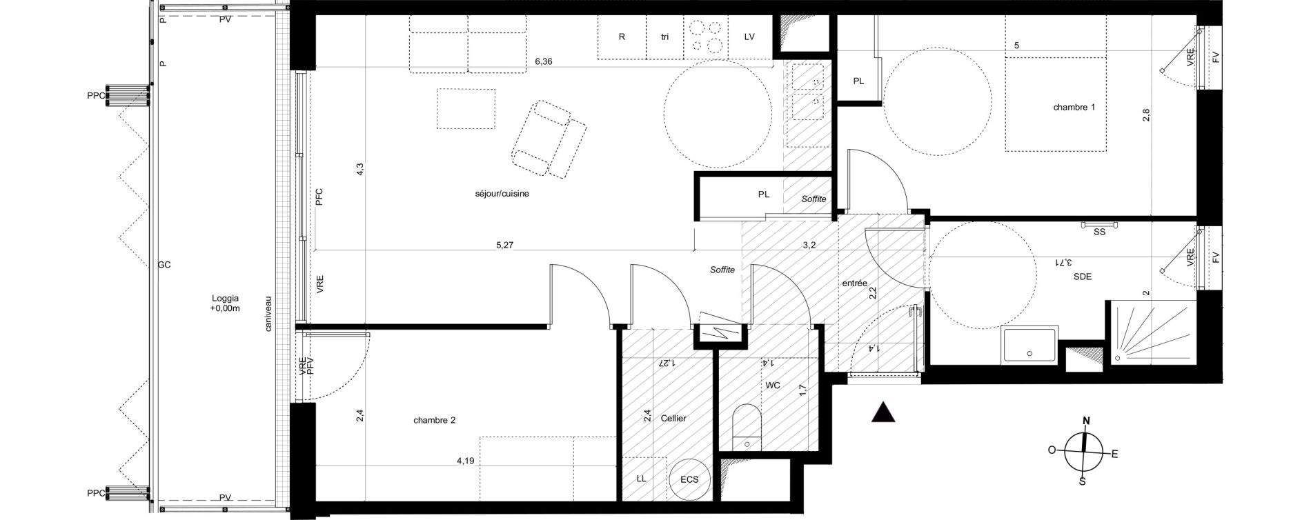 Appartement T3 de 69,55 m2 &agrave; Fleury-Les-Aubrais Centre